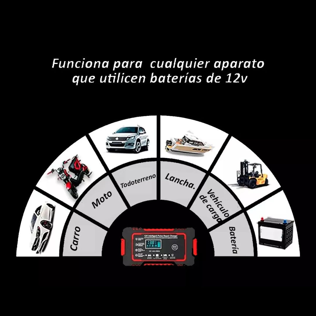 Cargador Inteligente Reparador Baterías 12v Moto Carros